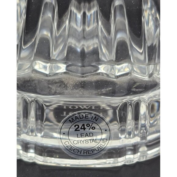 TOWLE Czech 24% Lead Crystal Cathedral Votive Candle Holder Holy Gold Star - Picture 3 of 6